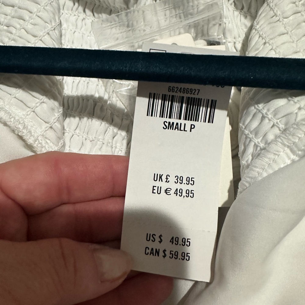 Hollister White Smocked Top